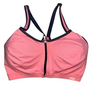 Victoria's Secret VSX Sport Pink Zip Front Sports Bra 34DD‎ High Impact